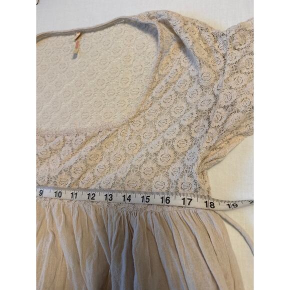 Free People Bring The Romance Midi Dress Khaki Beige Oversized XS - Picture 12 of 15